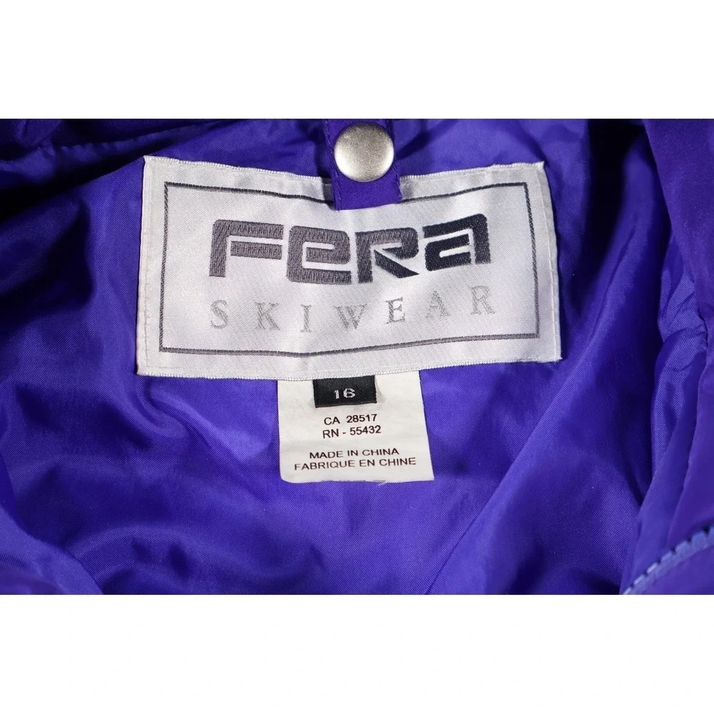 FERA Jacket Womens 16 Purple Puffer Hooded Insulated Lined Pockets Zip Taffeta